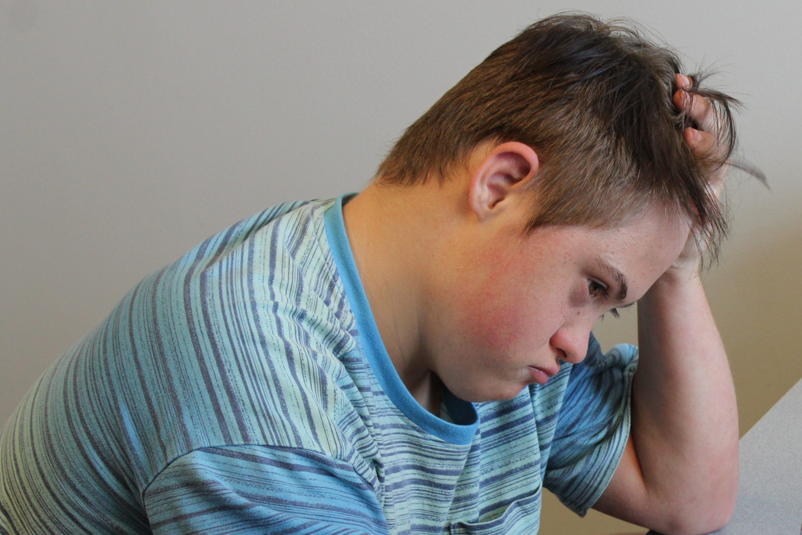 Child showing signs of sleep-disordered breathing